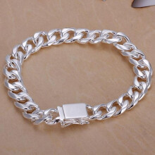(silver) Men's Jewelry Bracelet 925 Sterling Silver 10mm Width 20cm Thick Delicate Fashion Silver Bracelet For Women High Jewelry
