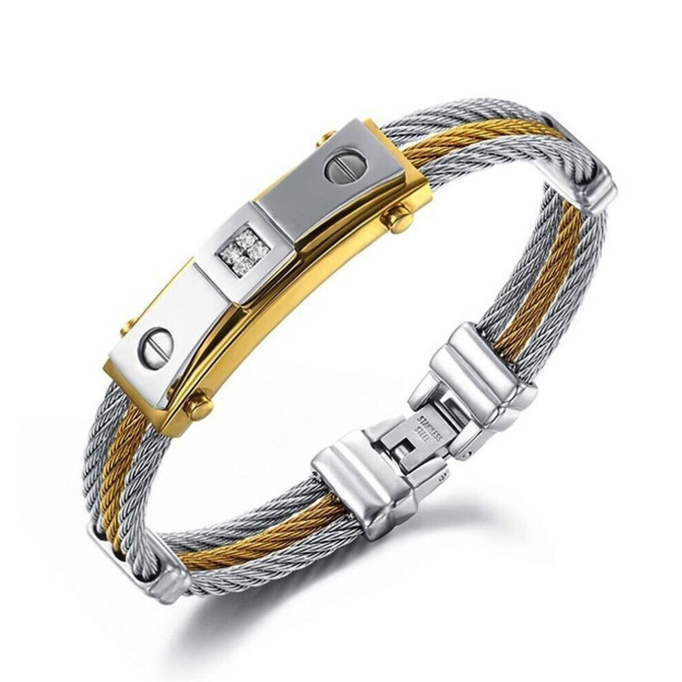Maxpower (Gold) Titanium Steel Wristband Man Bracelet Gold