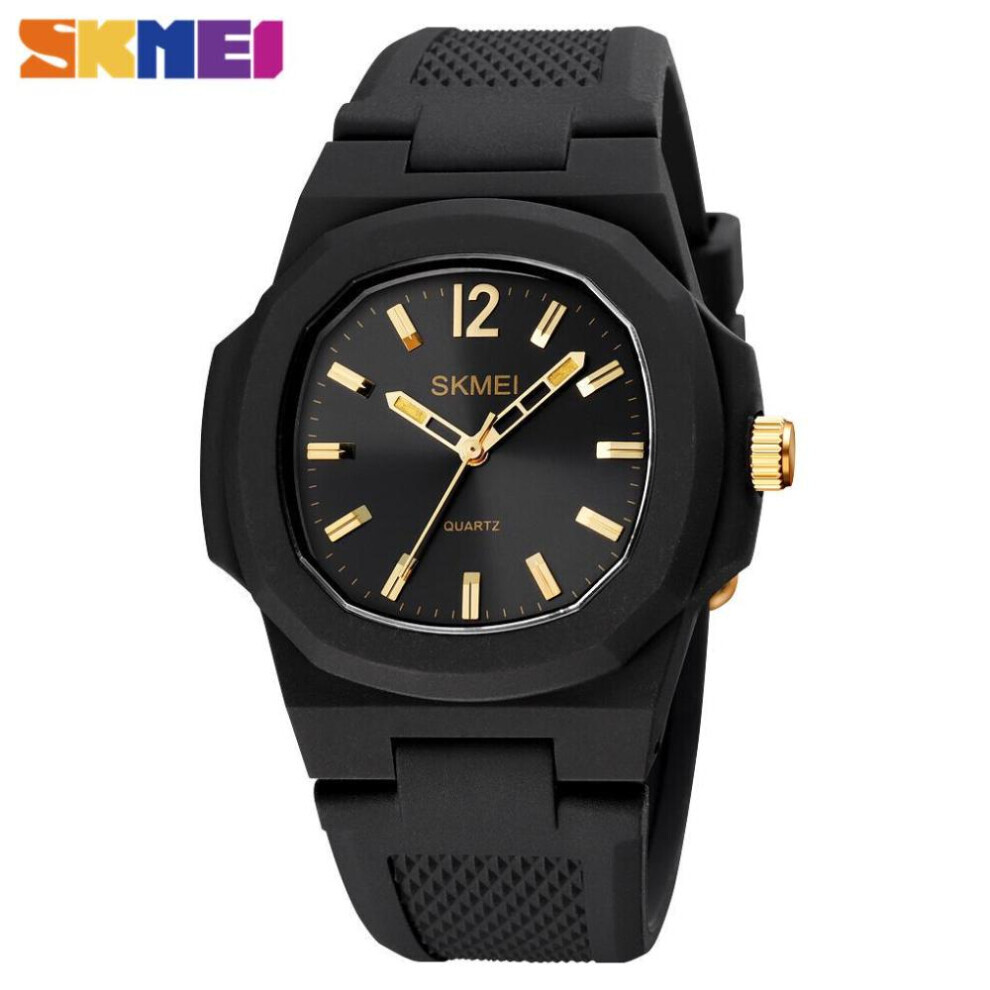 (Gold) SKMEI Fashion Men Watches Simple Quartz Wristwatches 50M Waterproof Outdoor Sport Watch