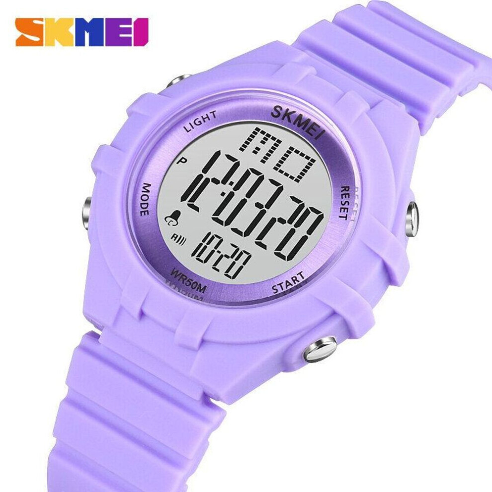 (purple) Skmei Child Digital Watch For Kids Alarm Backlight Waterproof Wrist Watch For Boys Girls 1716