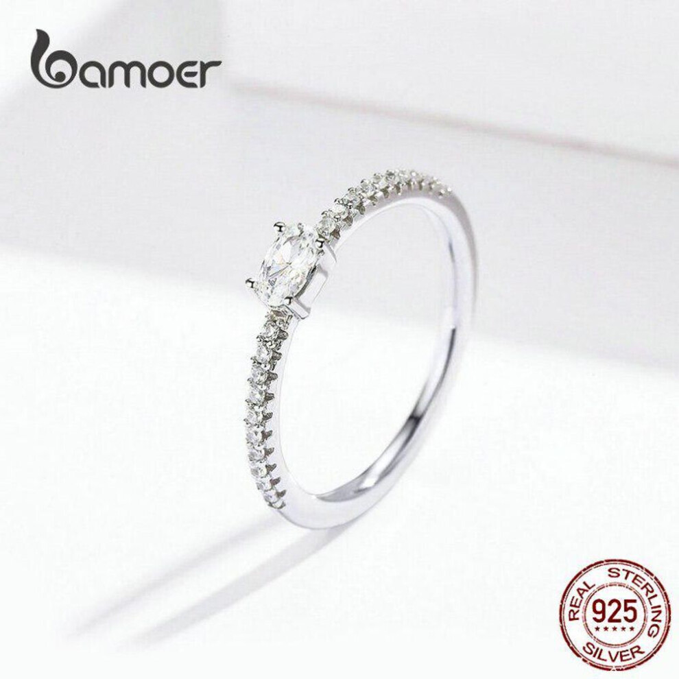 Maxpower (8) Bamoer 925 Sterling Love Ring Finger Ring Women Ring Precious Jewelry Gift Silver