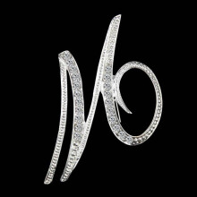 (W) Gifts Rhinestone Letter Crystal Pins Jewelry Letter Alphabetical English Brooch Brooches