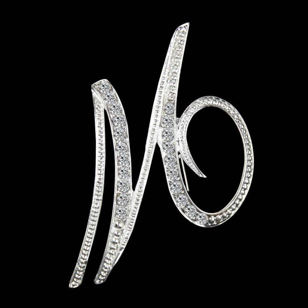Maxpower (W) Gifts Rhinestone Letter Crystal Pins Jewelry Letter Alphabetical English Brooch Brooches