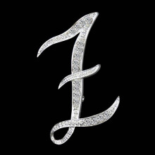 (Z) Gifts Rhinestone Letter Crystal Pins Jewelry Letter Alphabetical English Brooch Brooches