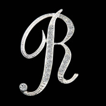 (R) Gifts Rhinestone Letter Crystal Pins Jewelry Letter Alphabetical English Brooch Brooches