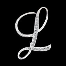 (L) Gifts Rhinestone Letter Crystal Pins Jewelry Letter Alphabetical English Brooch Brooches
