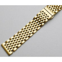(gold, 19mm) Curved End Stainless Steel Watch Band 18mm 19mm 20mm 21mm 22mm Replacement Strap Butterfly Clasp Watchband Bracelet Silver Gold