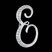 (E) Gifts Rhinestone Letter Crystal Pins Jewelry Letter Alphabetical English Brooch Brooches