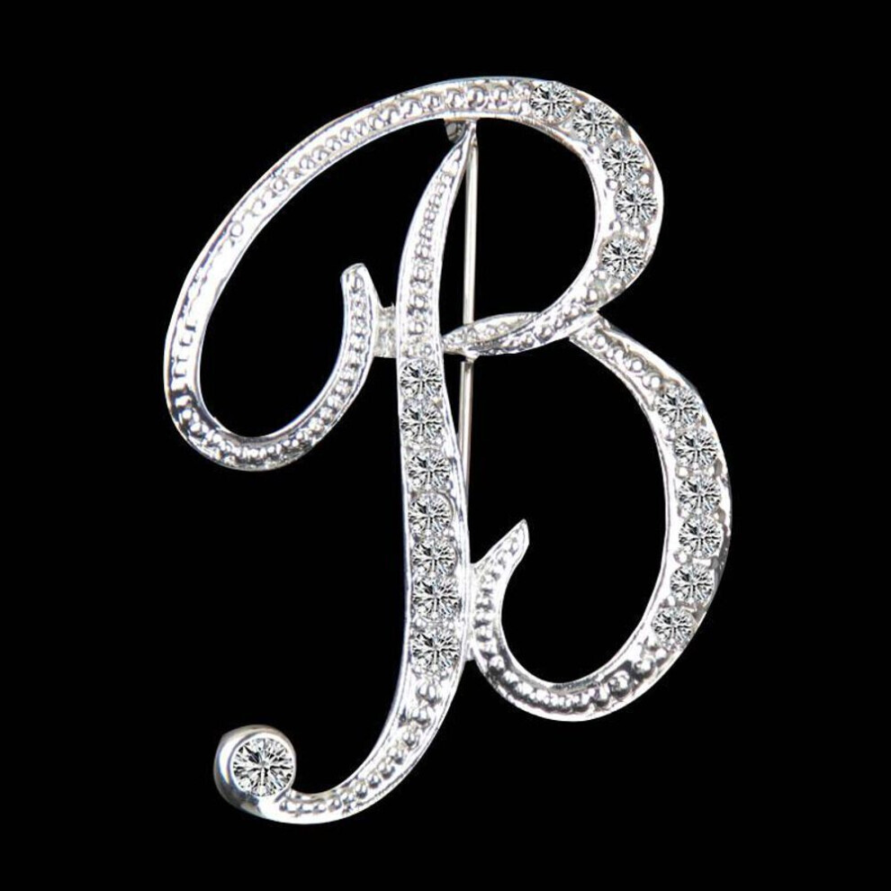 (B) Gifts Rhinestone Letter Crystal Pins Jewelry Letter Alphabetical English Brooch Brooches