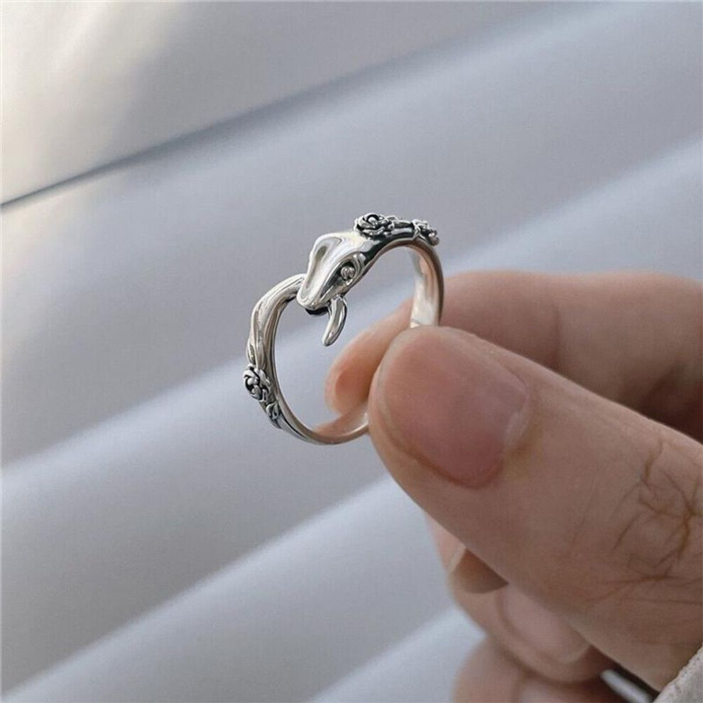 Maxpower (As The Picture) Punk Retro Snake Rings For Women Personality Rose Open Adjustable Finger Ring Party Jewelry Gift Not,Specified