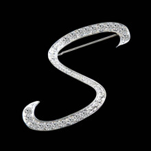 (S) Gifts Rhinestone Letter Crystal Pins Jewelry Letter Alphabetical English Brooch Brooches