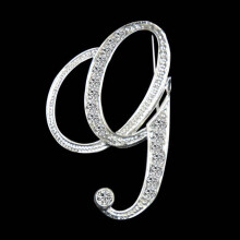 (G) Gifts Rhinestone Letter Crystal Pins Jewelry Letter Alphabetical English Brooch Brooches