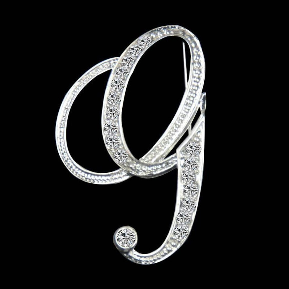 Maxpower (G) Gifts Rhinestone Letter Crystal Pins Jewelry Letter Alphabetical English Brooch Brooches