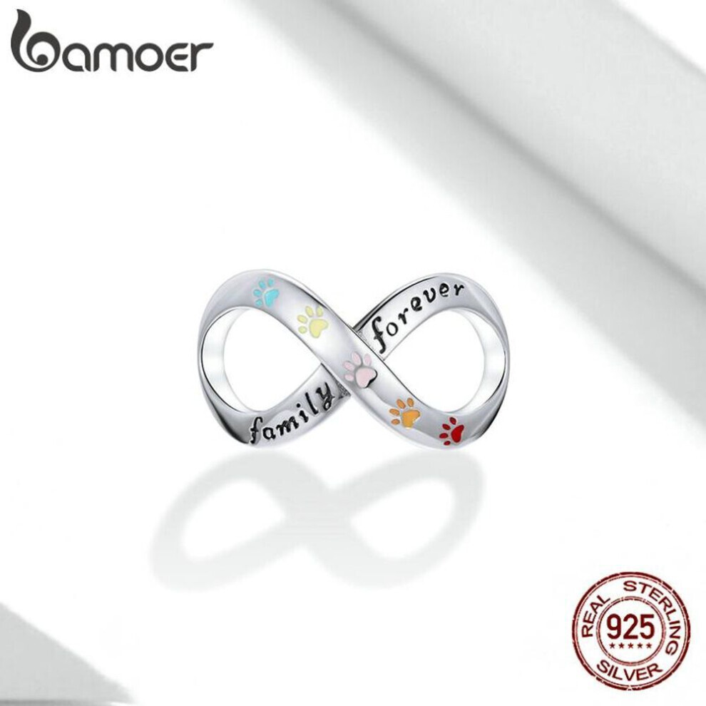 Maxpower (925 Silver) Bamoer 925 Sterling Silver Claw Charm Family Forever Infinity Love Charm For Original Bracelet Bangle Fashion Jewelry