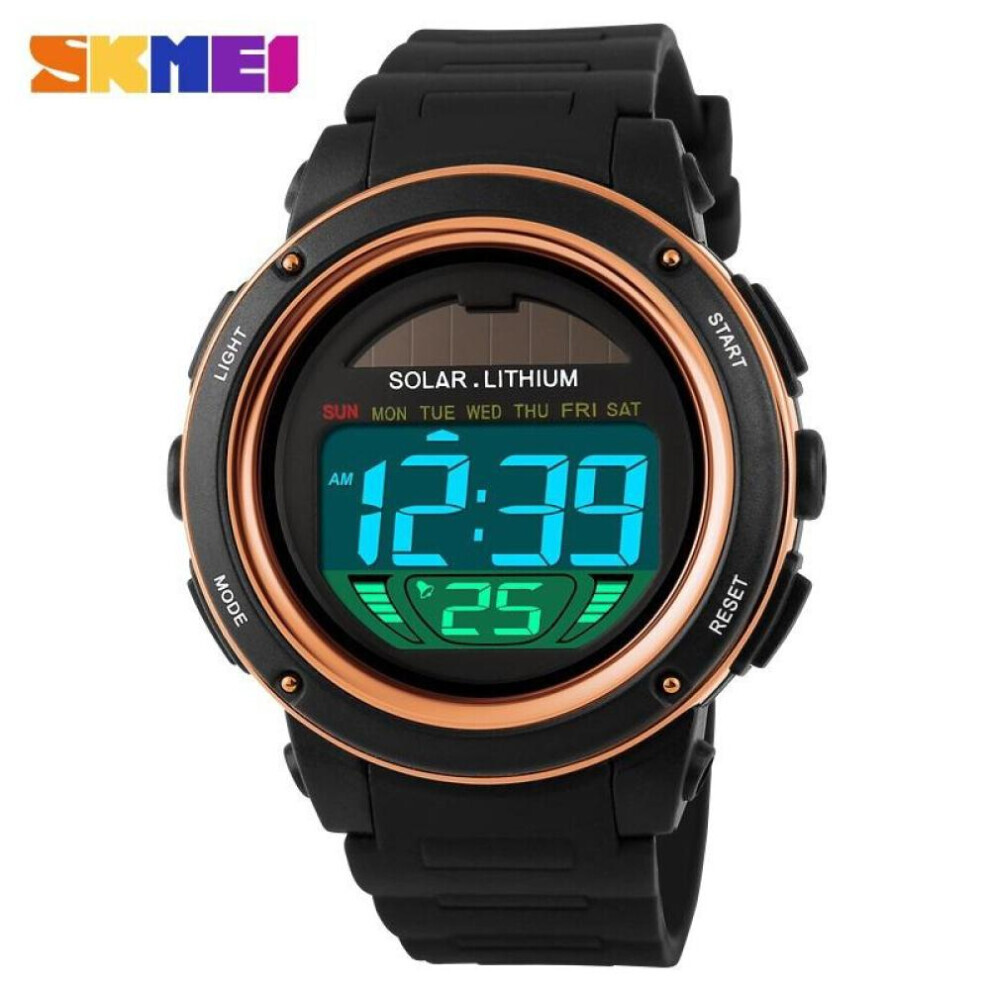 Maxpower (Gold) New Skmei Brand Men Watch Outdoor Solar Energy Military Sports Watches Digital Electronic Wristwatch Gold