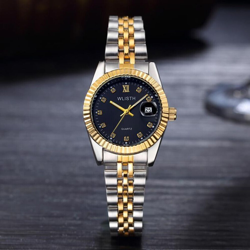 Maxpower (Gold,) 2023 Women Quartz Wrist Watch Top Brand Luxury Famous Watch Ladies Clock Calendar Hours Box Black