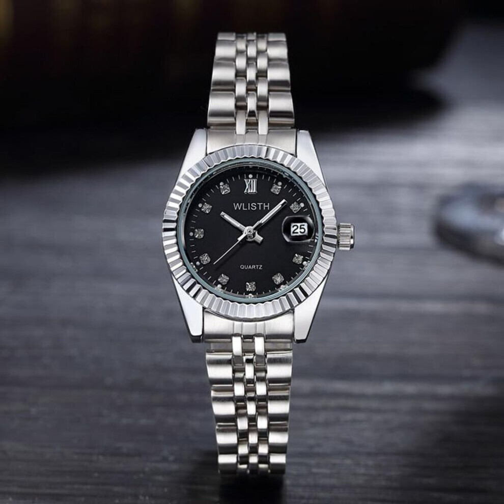 Maxpower (Silver,) 2023 Women Quartz Wrist Watch Top Brand Luxury Famous Watch Ladies Clock Calendar Hours Box Black