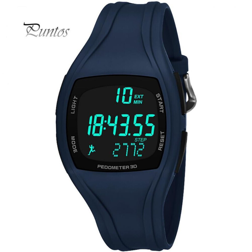 Maxpower (Navy ) 3D Pedometer Alarm Chronograph Multifunction Men Digital Wrist Valuable Watch Waterproof Blue