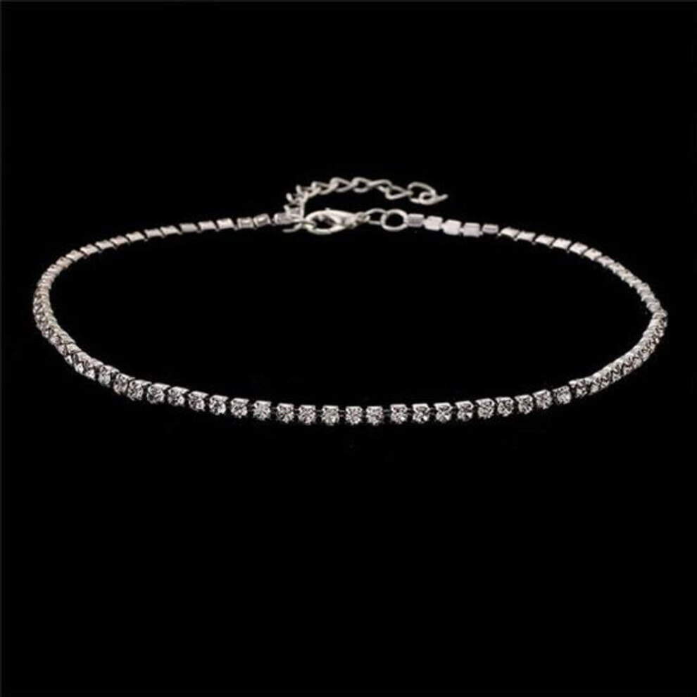 Maxpower (Silver) Women Shiny Rhinestones Collar Choker Necklace Wedding Party Jewelry Silver