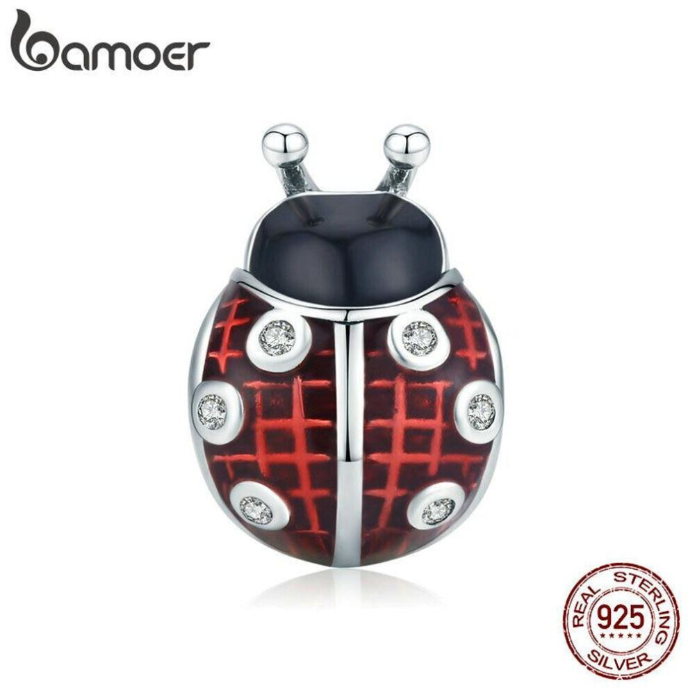 (Ladybug) Bamoer Insect Story Series 925 Sterling Silver Fine Pendant Charm Fit Original Bracelet Or Necklace