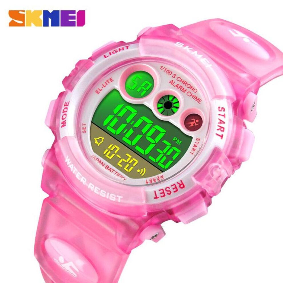 Maxpower (Pink) Skmei Kids Watch Fashion Children Waterproof Led Alarm Date Electronic Digital Sports Wristwatches Pink