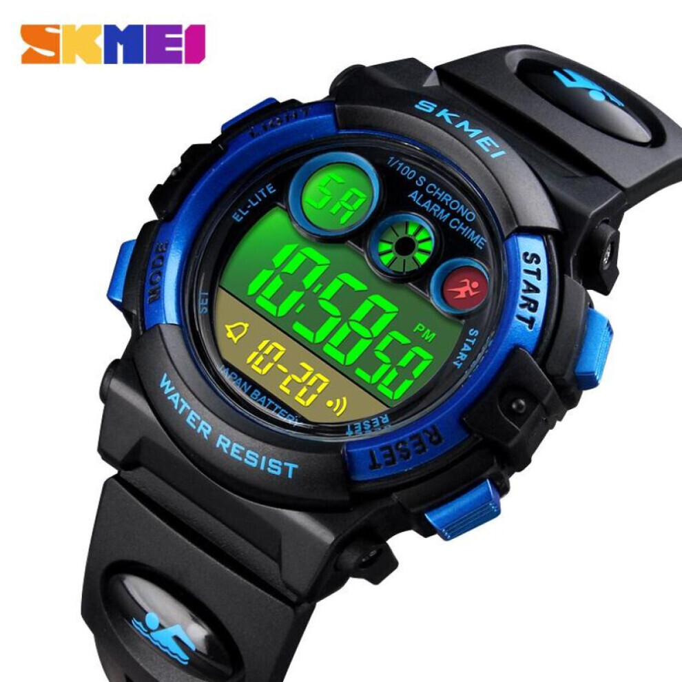 Maxpower (Black) Skmei Kids Watch Fashion Children Waterproof Led Alarm Date Electronic Digital Sports Wristwatches Black