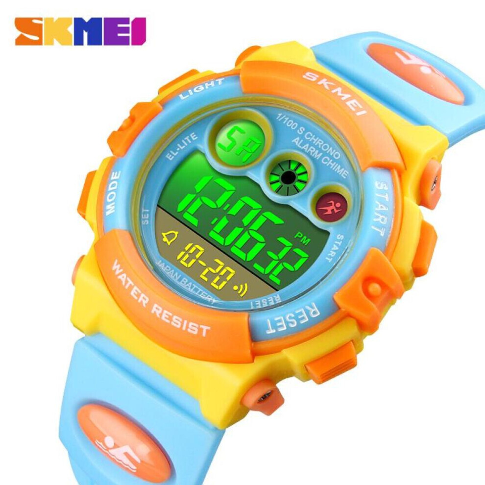 Maxpower (Yellow) Skmei Kids Watch Fashion Children Waterproof Led Alarm Date Electronic Digital Sports Wristwatches Yellow