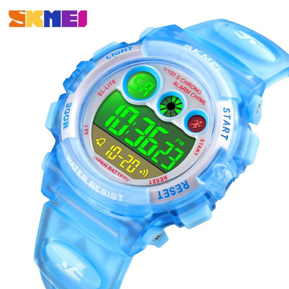 Maxpower (Blue) Skmei Kids Watch Fashion Children Waterproof Led Alarm Date Electronic Digital Sports Wristwatches Blue