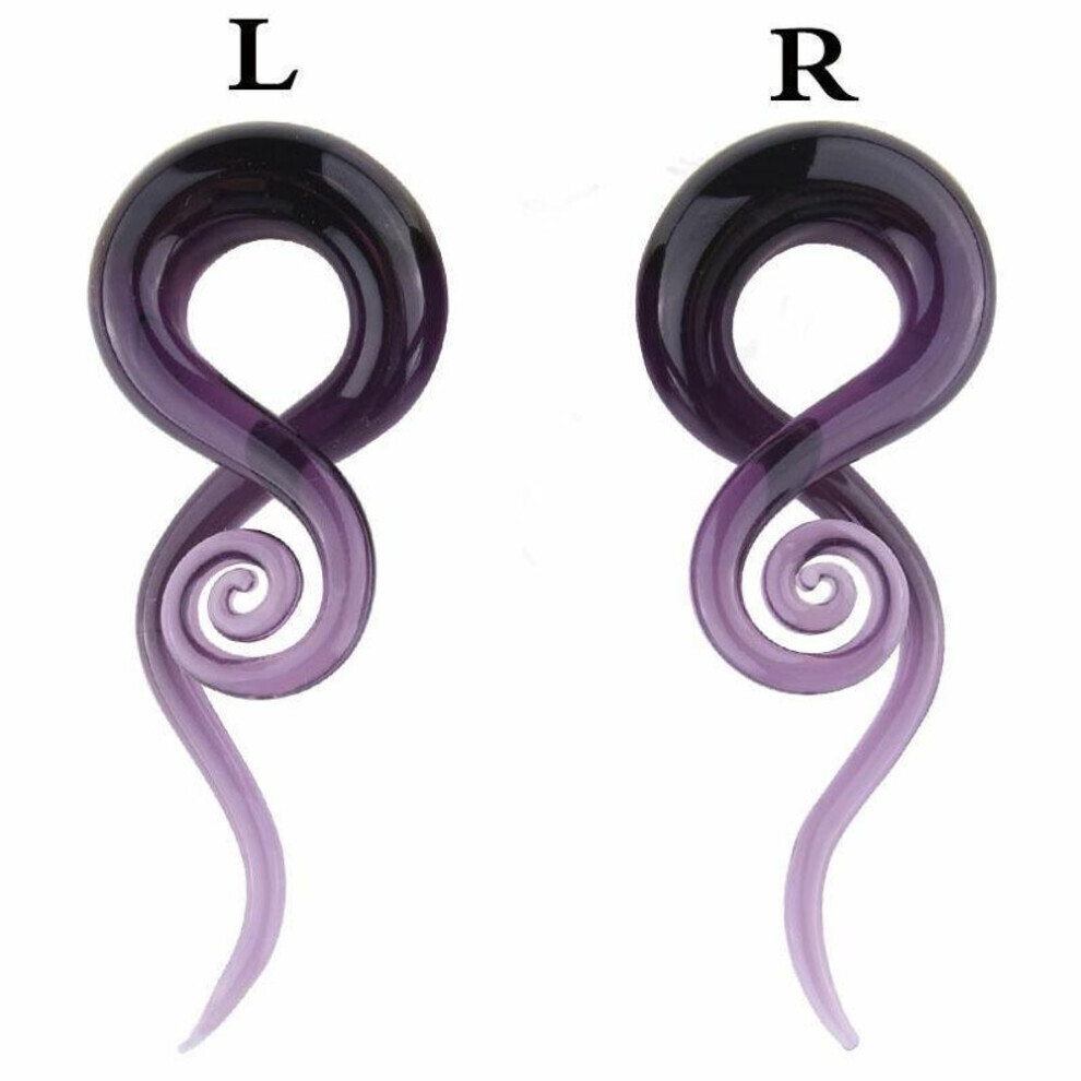 (10mm) Women Snail Spiral Glass Hook Taper Ear Plug Earring Expander Stretcher Nice Piercing-image-OPC-PG8JKBM-NEW