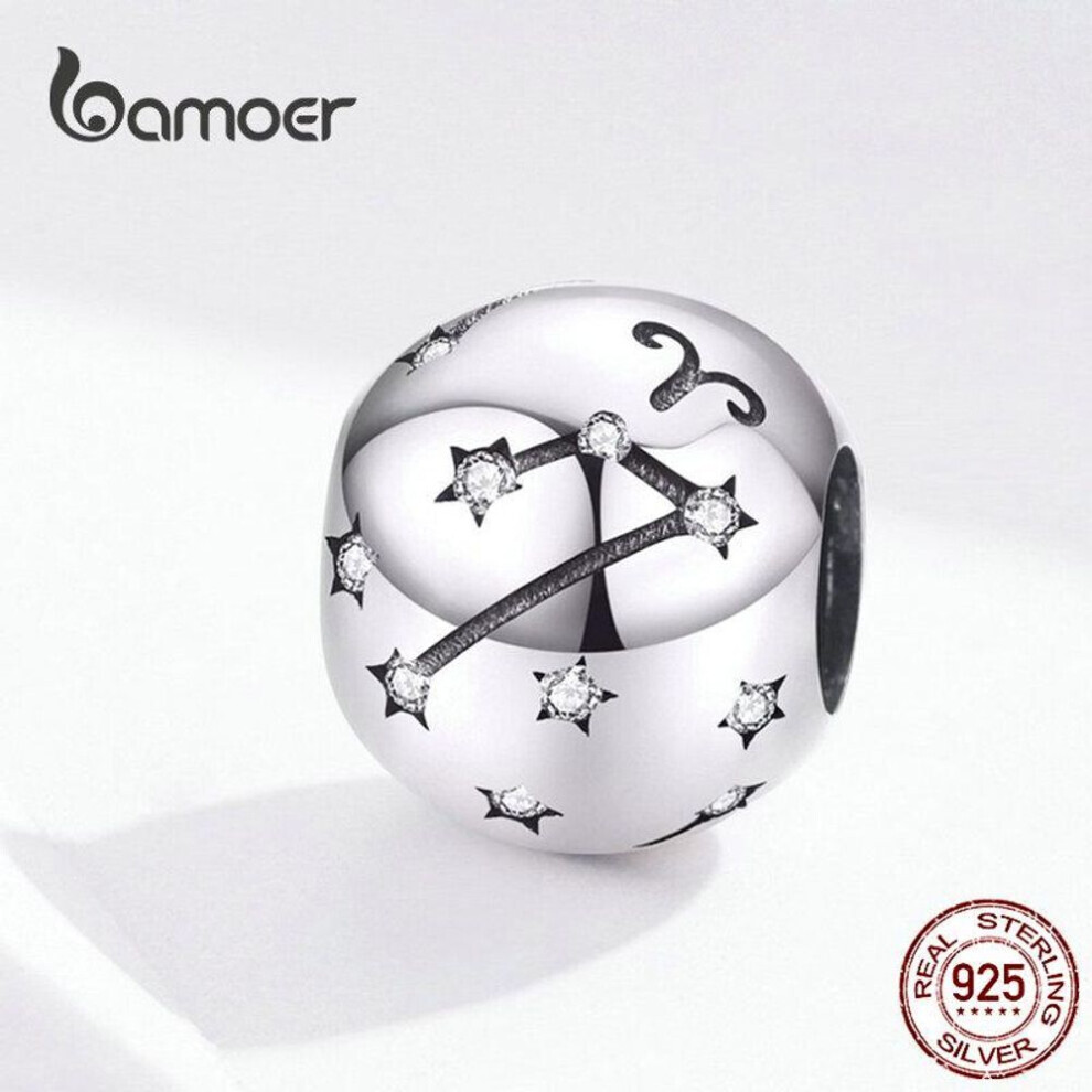 Maxpower (Aries) Bamoer Authentic 925 & Zircon Pendant Unique Aries Pendant Fit Bracelet & Necklace Diy Silver