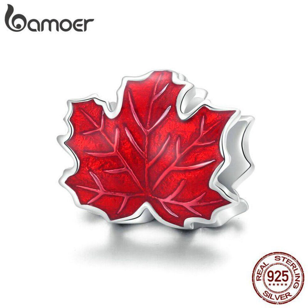 Maxpower (C) Bamoer 925 Sterling Silver Golden Autumn Series Pendant Cute Squirrel Pumpkin Elegant Ginkgo Maple Leave Charm Bead For Original Bracelet Fine Jew