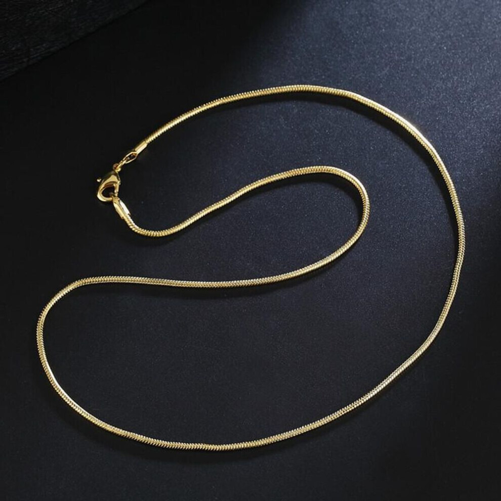 (gold, 65cm) S925 Sterling Silver 16/18/20/22/24/26/28/30 Inch 2mm 18k Gold Snake Necklace For Women Man Fashion Wedding Jewelry