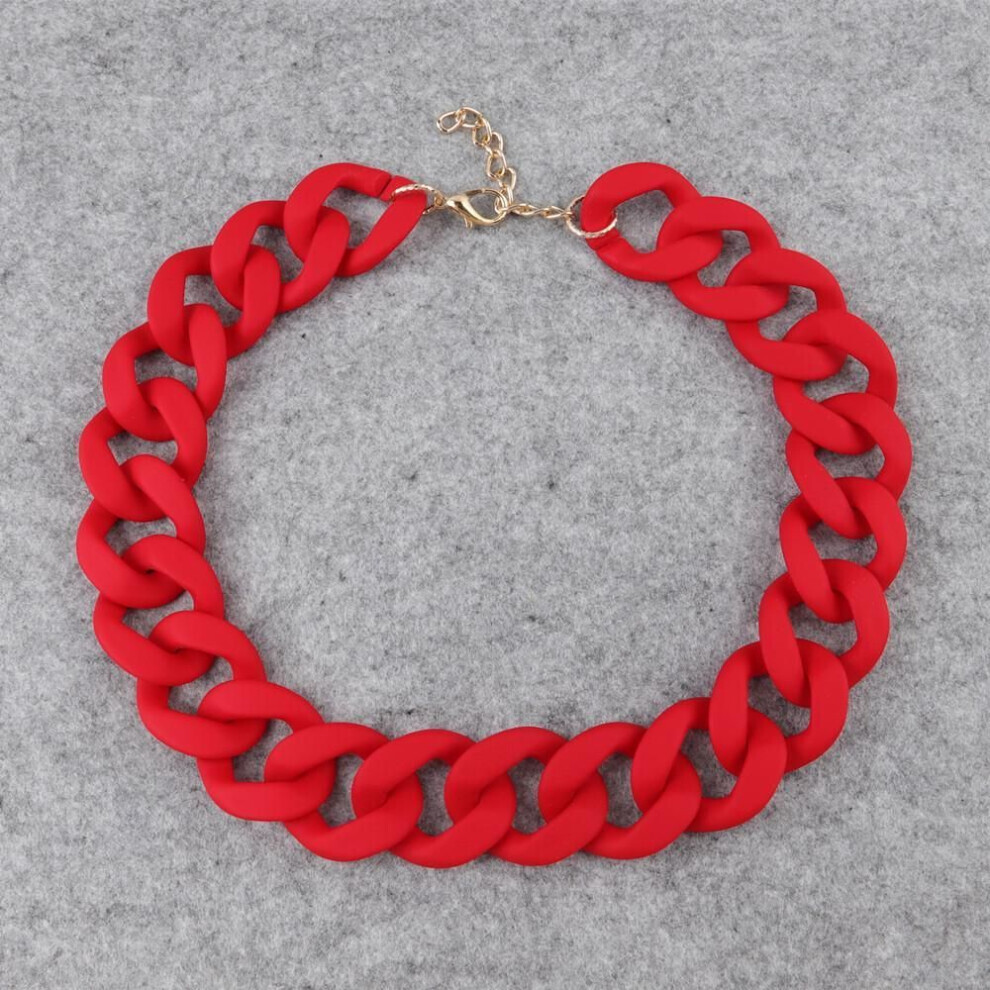 Maxpower (Red) Statement Matte Long Chain Necklaces For Women Vintage Chunky Choker Jewelry Red