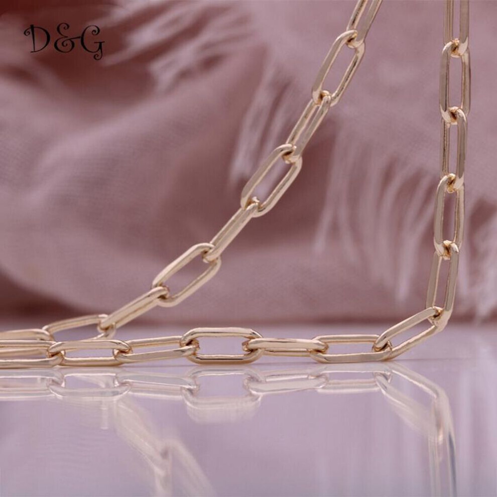 (rose gold, 19cm) Rose Gold Hip-hop Bracelet Necklace Chain Jewelry Set Fashion Exquisite Simple Women Banquet Birthday Jewelry Gift