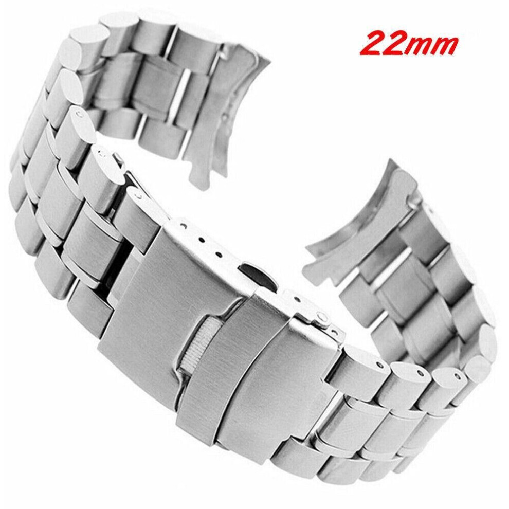 Maxpower (22Mm) Solid Stainless Steel Strap Watch Band Strap Clasp Replacement 20-22Mm