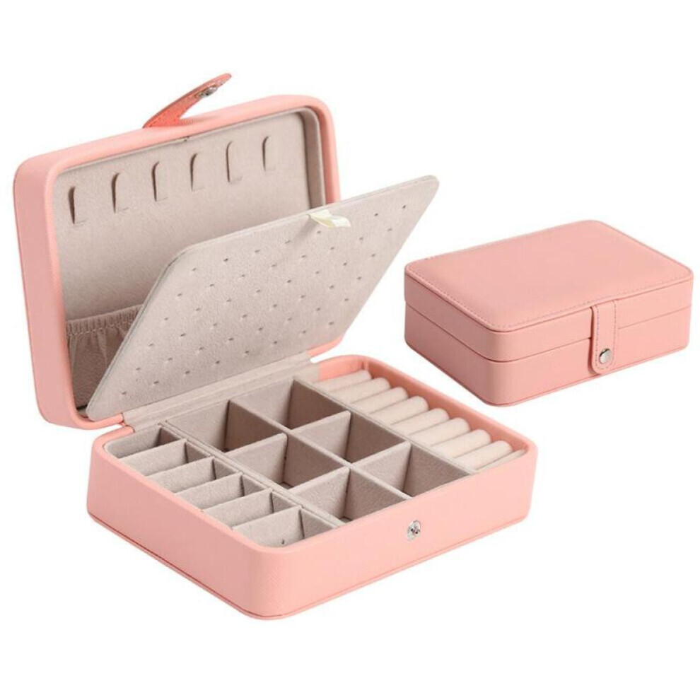 Maxpower (Pink) Korean Version Simple Ins Style Portable Jewelry Storage Box 2023 New High-End Exquisite Large Capacity Travel Jewelry Bag