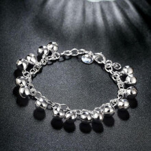 (Pearl White) New High Quality S925 Sterling Silver 4MM Women Men Chain Male Twisted Rope Bracelets Fashion Silver Jewelry