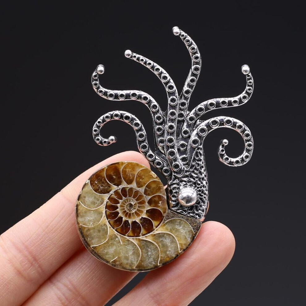 (as the picture, 47x67mm) Natural Coral Jade Pendant Necklace Jewelry Octopus Shape Choker Necklaces Trendy Elegant Gift Ideas Jewelry
