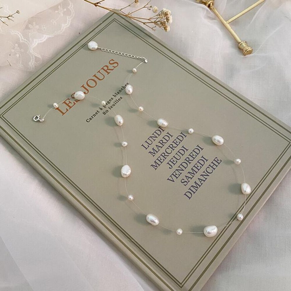 (white, 45cm) Natural Baroque Pearl Necklace 925 Sterling Silver Accessory Jewelry Gifts For Women