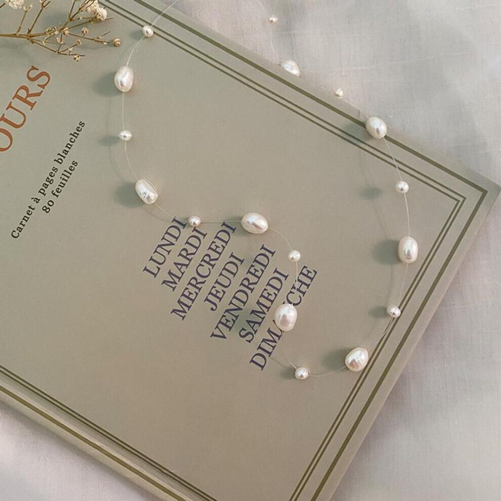 Maxpower (White, 40Cm) Natural Baroque Pearl Necklace 925 Sterling Silver Accessory Jewelry Gifts For Women White,Silver