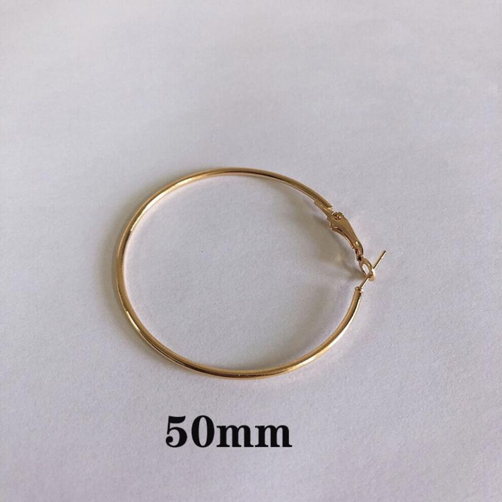 Maxpower (Gold, 50Mm) Fashion Earrings Big Circle Earrings Exaggerated Hop Circle Earring Jewelry Female Big Earrings
