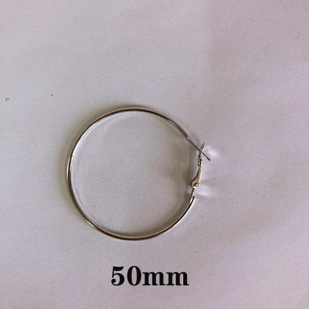 (silver, 50mm) Fashion Earrings Big Circle Earrings Exaggerated Hop Circle Earring Jewelry Female Big Earrings