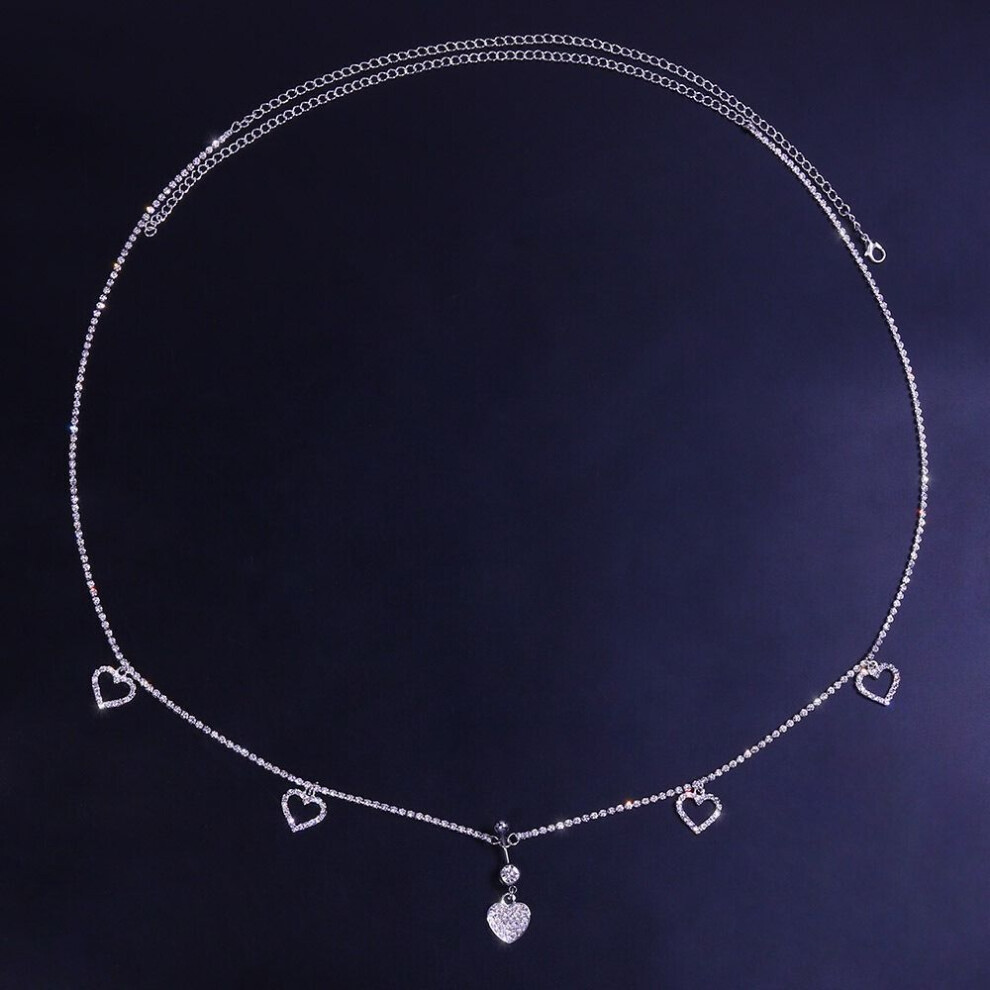 Maxpower (A Love Heart) Nail Navel Chain Korean Umbilical Ring Belly Button Ring Navel Piercing Jewelry Women Waist Chain