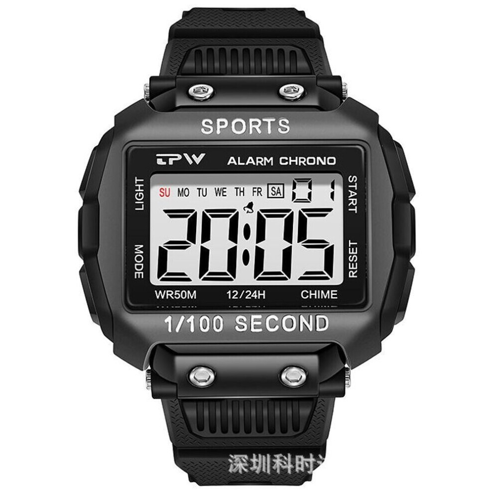 Maxpower (Black) Digital Watch, Outdoor Sport Watch, 50M Waterproof Swimming Wristwatch,Alarm,Calender,Chronograph, Led Men Watch Black