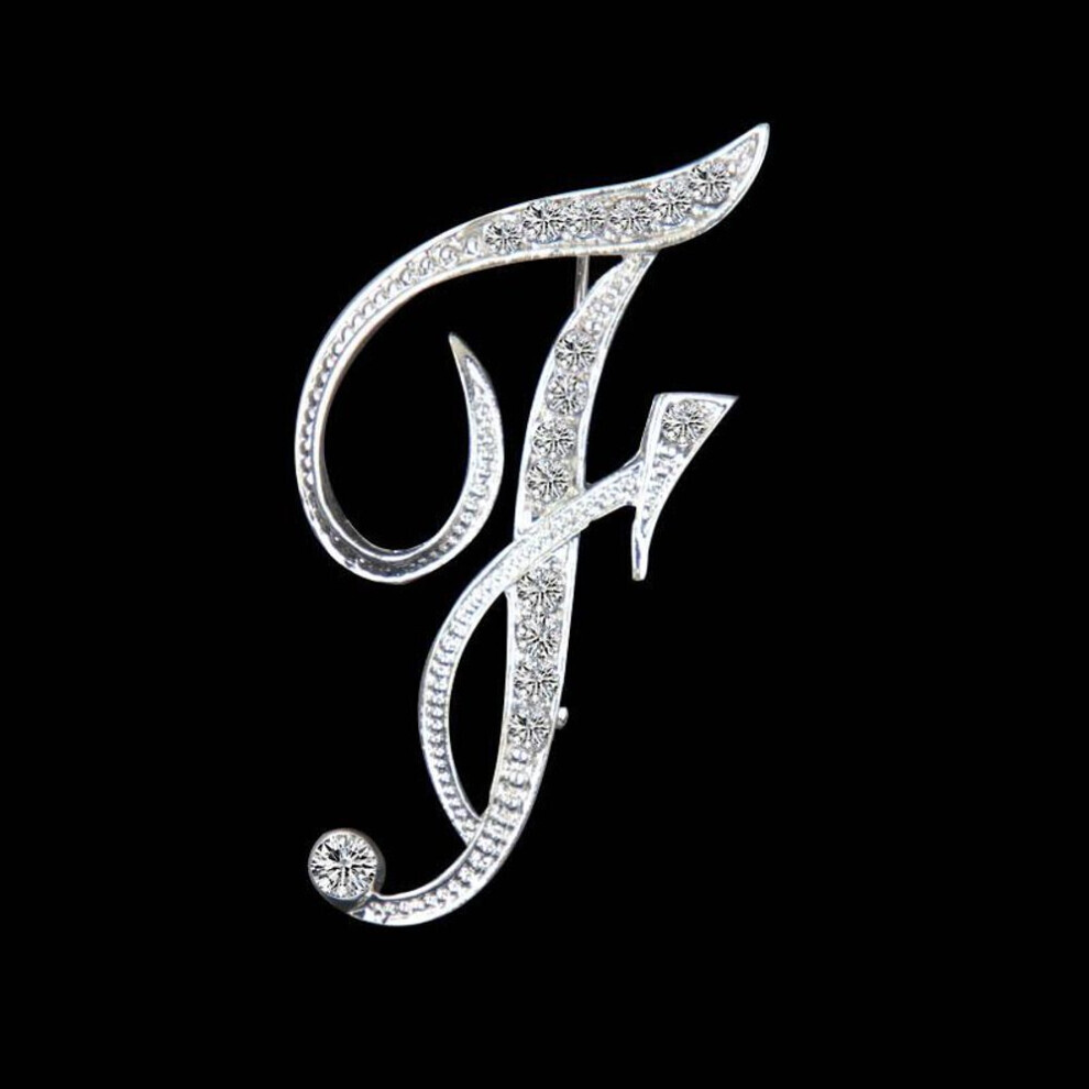 (F) Gifts Rhinestone Letter Crystal Pins Jewelry Letter Alphabetical English Brooch Brooches