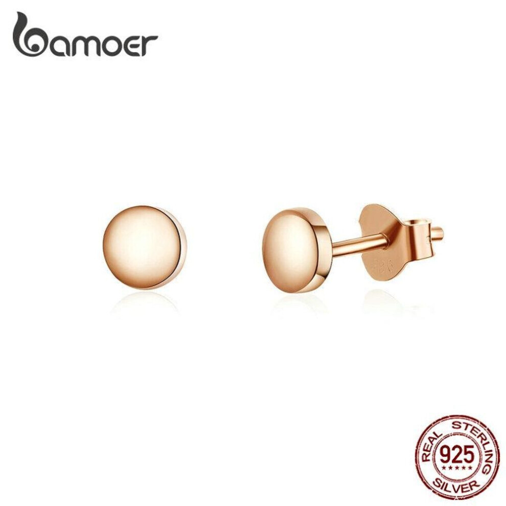 Maxpower (Gold) Bamoer Authentic 925 Sterling Silver Simple Bean Unique Stud Earrings For Women Silver,Gold