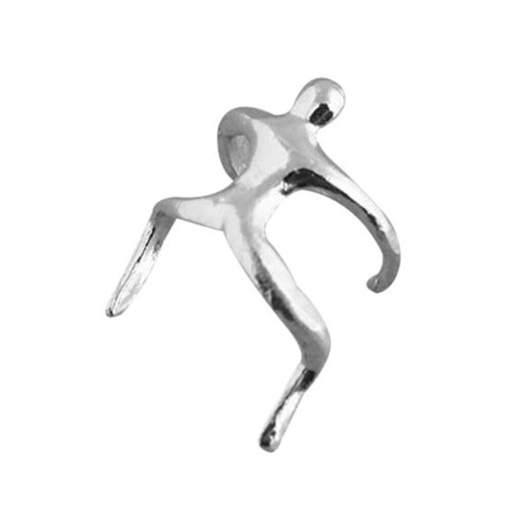 Maxpower (Silver, 1) 1Pc Ear Clip Small Man Shape Ear Decoration Non-Piercing Women Cartilage