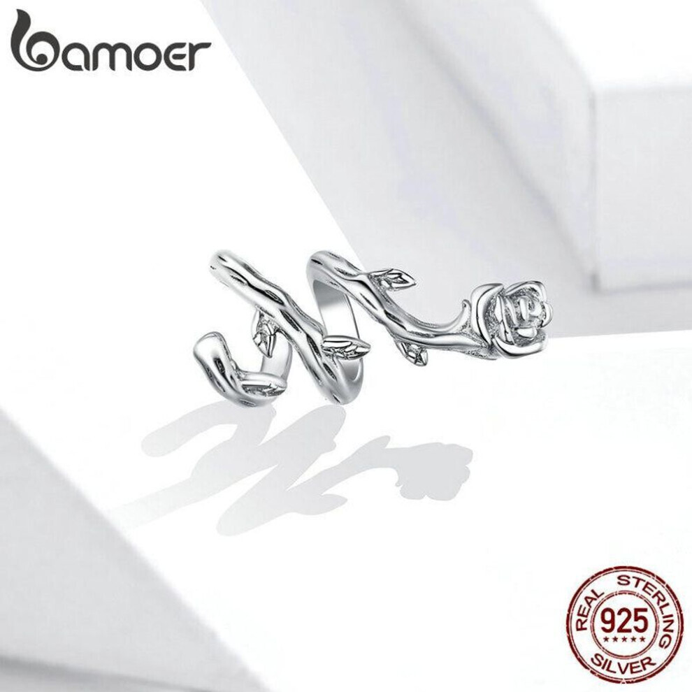 Maxpower (925 ) Bamoer 925 Sterling Rose Vines Metal Charm For Original Bracelet Fine Plated Platinum Diy Jewelry Silver