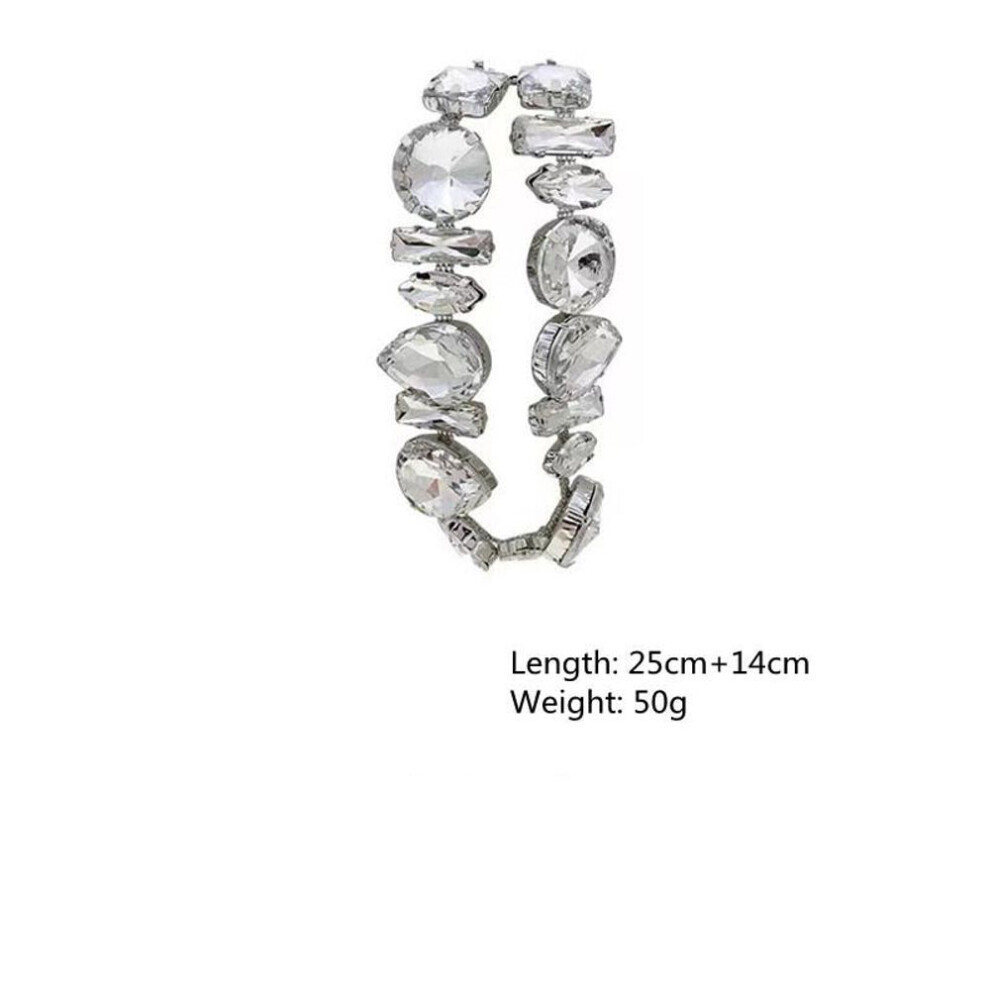 (as the picture) Geometric Crystal Choker Necklaces For Women Water Drop Clavicle Chain Necklaces Statements Jewelry