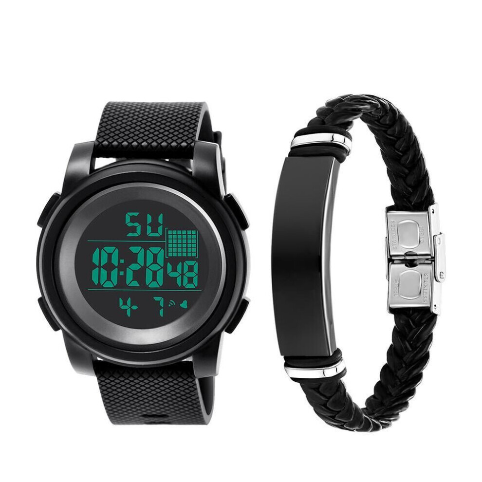 Maxpower (Black) Tw Sports Waterproof Electronic Digital Luminous Wrist Watch + Bracelet Black